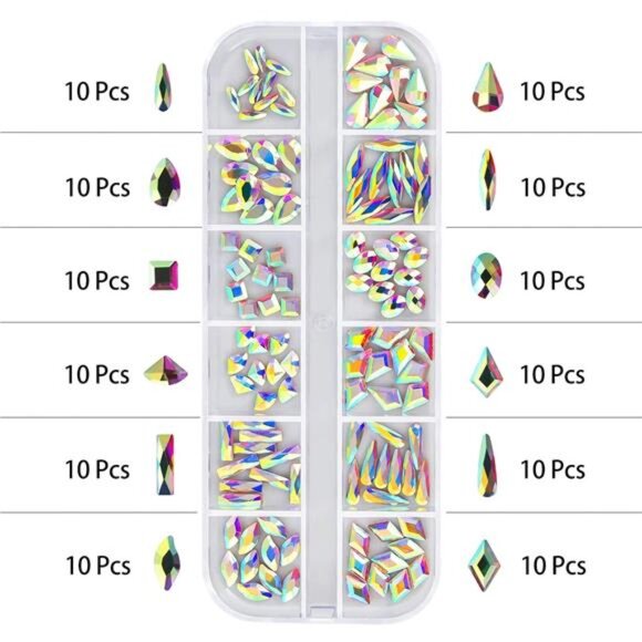 Artdone nail art Rhinestones 5000pcs+2000pcs+1728pcs+120pcs Multi Shapes - Picture 3 of 8